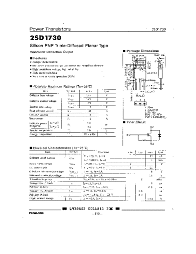 . Electronic Components Datasheets 2sd1730  . Electronic Components Datasheets Active components Transistors Panasonic 2sd1730.pdf
