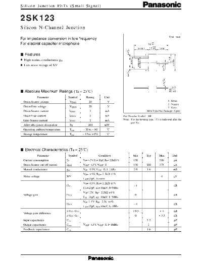 Panasonic 2sk123  . Electronic Components Datasheets Active components Transistors Panasonic 2sk123.pdf