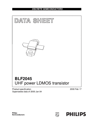 Philips blf2045 4  . Electronic Components Datasheets Active components Transistors Philips blf2045_4.pdf