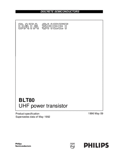 Philips blt80  . Electronic Components Datasheets Active components Transistors Philips blt80.pdf