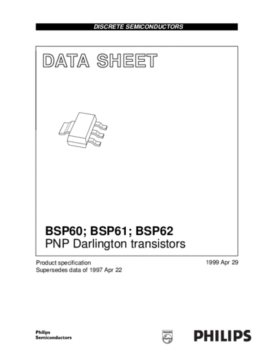 Philips bsp60 bsp61 bsp62  . Electronic Components Datasheets Active components Transistors Philips bsp60_bsp61_bsp62.pdf