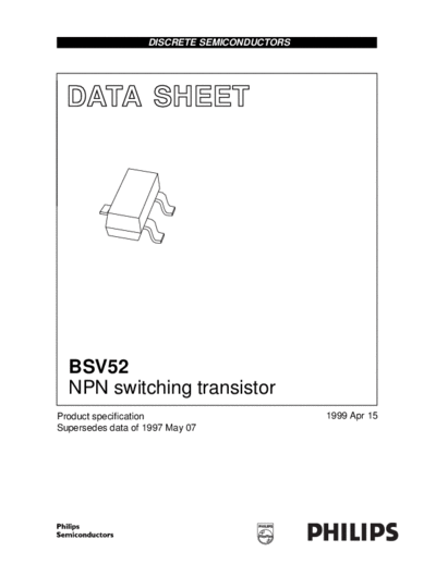Philips bsv52 3  . Electronic Components Datasheets Active components Transistors Philips bsv52_3.pdf