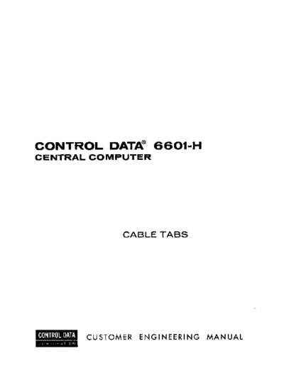 cdc 60148900A 6601-H Cable Tabs Oct65  . Rare and Ancient Equipment cdc cyber cyber_70 fieldEngr 60148900A_6601-H_Cable_Tabs_Oct65.pdf