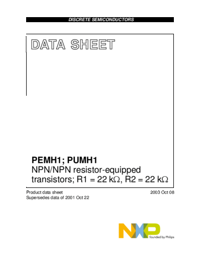 Philips pemh1 pumh1  . Electronic Components Datasheets Active components Transistors Philips pemh1_pumh1.pdf