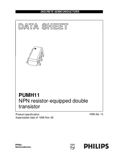 Philips pumh11 4  . Electronic Components Datasheets Active components Transistors Philips pumh11_4.pdf
