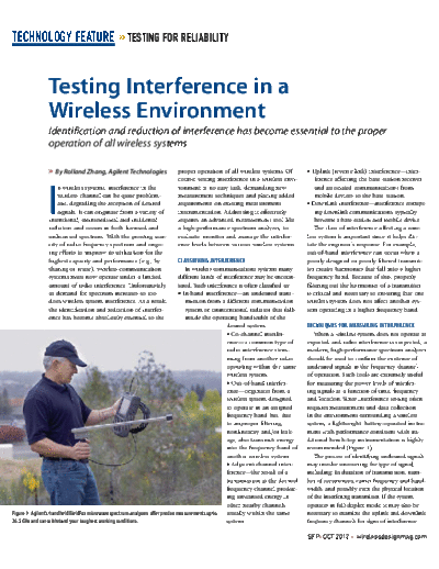 Agilent Testing Interference in a Wireless Environment - Article Reprint 5991-1295EN [2]  Agilent Testing Interference in a Wireless Environment - Article Reprint 5991-1295EN [2].pdf