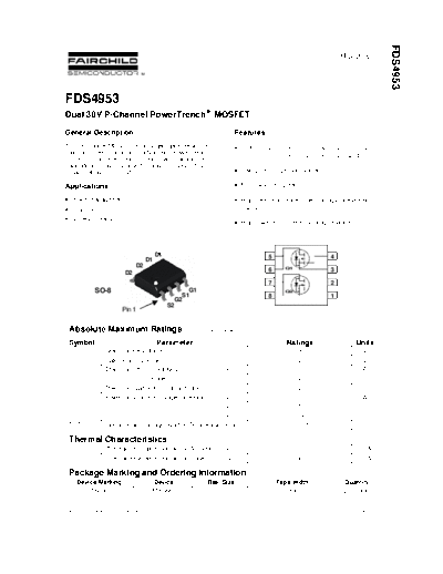 Fairchild Semiconductor fds4953  . Electronic Components Datasheets Active components Transistors Fairchild Semiconductor fds4953.pdf