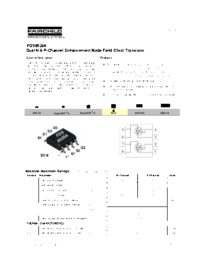 Fairchild Semiconductor fds8928a  . Electronic Components Datasheets Active components Transistors Fairchild Semiconductor fds8928a.pdf