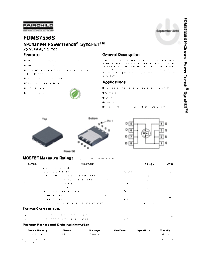 Fairchild Semiconductor fdms7556s  . Electronic Components Datasheets Active components Transistors Fairchild Semiconductor fdms7556s.pdf
