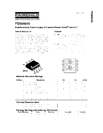 Fairchild Semiconductor fds6994s  . Electronic Components Datasheets Active components Transistors Fairchild Semiconductor fds6994s.pdf
