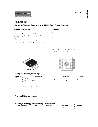 Fairchild Semiconductor fds9412  . Electronic Components Datasheets Active components Transistors Fairchild Semiconductor fds9412.pdf