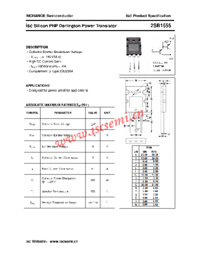 Inchange Semiconductor 2sb1555  . Electronic Components Datasheets Active components Transistors Inchange Semiconductor 2sb1555.pdf