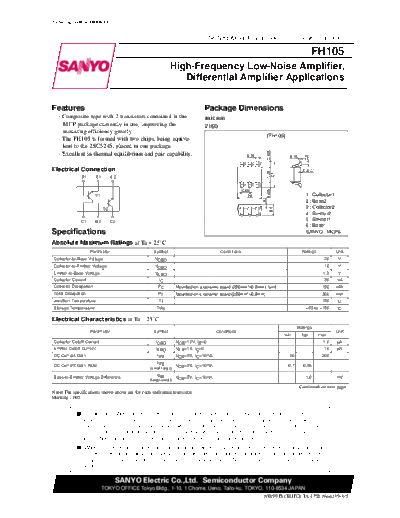 . Electronic Components Datasheets fh105  . Electronic Components Datasheets Active components Transistors Sanyo fh105.pdf