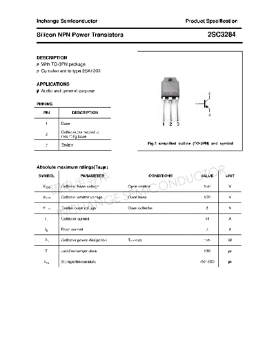 Inchange Semiconductor 2sc3284  . Electronic Components Datasheets Active components Transistors Inchange Semiconductor 2sc3284.pdf