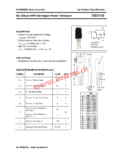 Inchange Semiconductor 2sd2128  . Electronic Components Datasheets Active components Transistors Inchange Semiconductor 2sd2128.pdf
