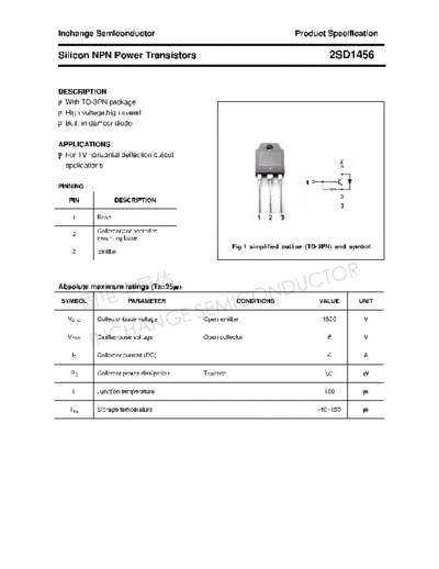 Inchange Semiconductor 2sd1456  . Electronic Components Datasheets Active components Transistors Inchange Semiconductor 2sd1456.pdf
