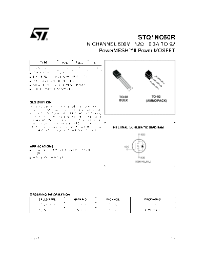 ST stq1nc60r  . Electronic Components Datasheets Active components Transistors ST stq1nc60r.pdf
