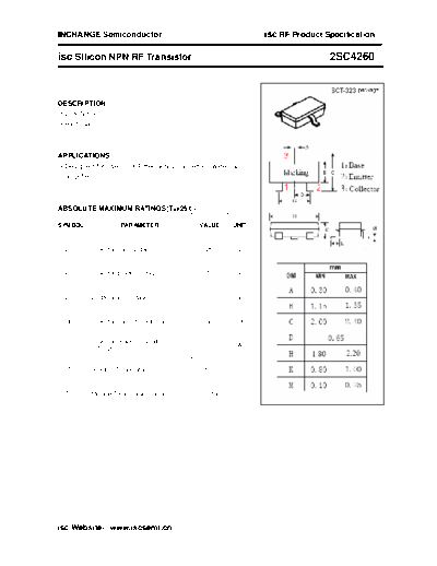 Inchange Semiconductor 2sc4260  . Electronic Components Datasheets Active components Transistors Inchange Semiconductor 2sc4260.pdf