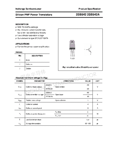 Inchange Semiconductor 2sb942-a  . Electronic Components Datasheets Active components Transistors Inchange Semiconductor 2sb942-a.pdf