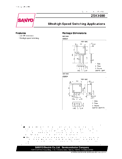 Sanyo 2sk1690  . Electronic Components Datasheets Active components Transistors Sanyo 2sk1690.pdf