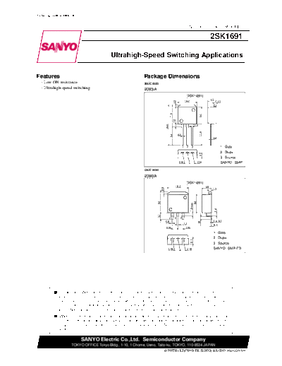 . Electronic Components Datasheets 2sk1691  . Electronic Components Datasheets Active components Transistors Sanyo 2sk1691.pdf