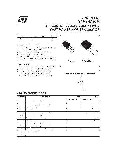 ST stw8n  . Electronic Components Datasheets Active components Transistors ST stw8n.pdf