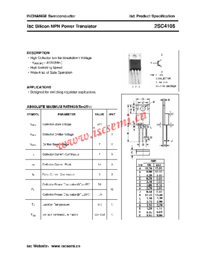 Inchange Semiconductor 2sc4106  . Electronic Components Datasheets Active components Transistors Inchange Semiconductor 2sc4106.pdf