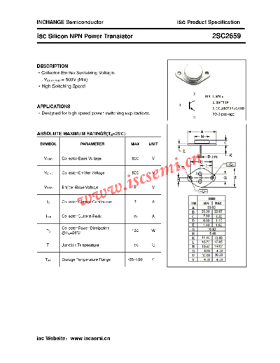 Inchange Semiconductor 2sc2659  . Electronic Components Datasheets Active components Transistors Inchange Semiconductor 2sc2659.pdf