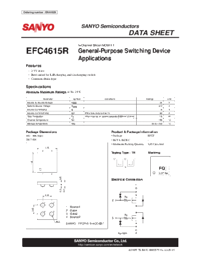 Sanyo efc4615  . Electronic Components Datasheets Active components Transistors Sanyo efc4615.pdf