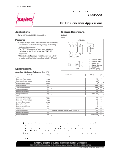 . Electronic Components Datasheets cph5501  . Electronic Components Datasheets Active components Transistors Sanyo cph5501.pdf