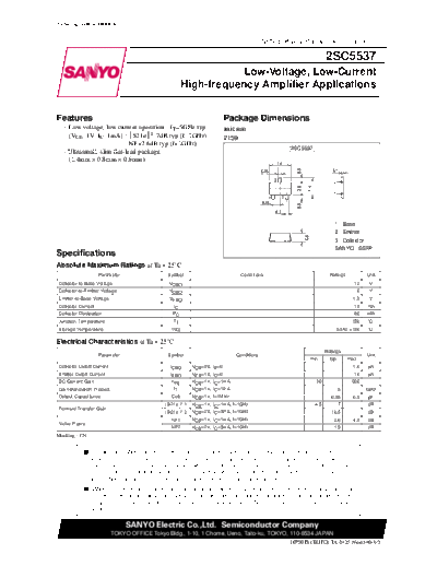 . Electronic Components Datasheets 2sc5537  . Electronic Components Datasheets Active components Transistors Sanyo 2sc5537.pdf