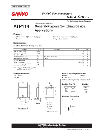 Sanyo atp114  . Electronic Components Datasheets Active components Transistors Sanyo atp114.pdf