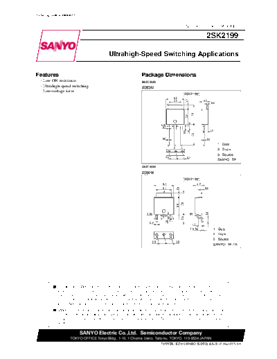 Sanyo 2sk2199  . Electronic Components Datasheets Active components Transistors Sanyo 2sk2199.pdf