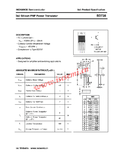 Inchange Semiconductor bd738  . Electronic Components Datasheets Active components Transistors Inchange Semiconductor bd738.pdf