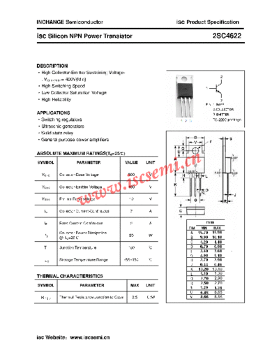 Inchange Semiconductor 2sc4622  . Electronic Components Datasheets Active components Transistors Inchange Semiconductor 2sc4622.pdf