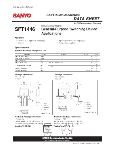 Sanyo sft1446  . Electronic Components Datasheets Active components Transistors Sanyo sft1446.pdf