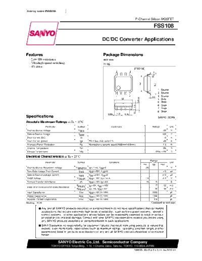 Sanyo fss108  . Electronic Components Datasheets Active components Transistors Sanyo fss108.pdf