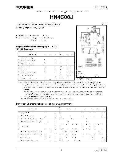 Toshiba hn4c08j 071101  . Electronic Components Datasheets Active components Transistors Toshiba hn4c08j_071101.pdf
