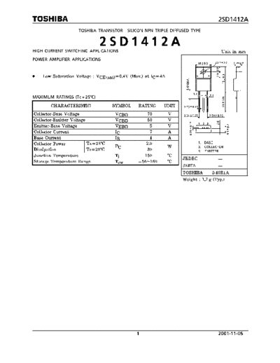 Toshiba 2sd1412a  . Electronic Components Datasheets Active components Transistors Toshiba 2sd1412a.pdf