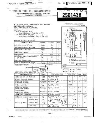 Toshiba 2sd1438  . Electronic Components Datasheets Active components Transistors Toshiba 2sd1438.pdf