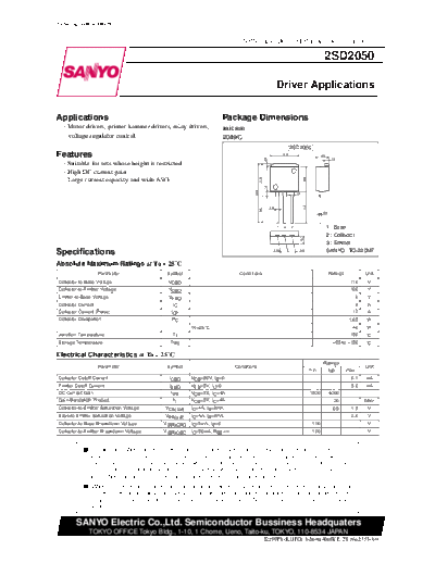 2 22sd2050  . Electronic Components Datasheets Various datasheets 2 22sd2050.pdf