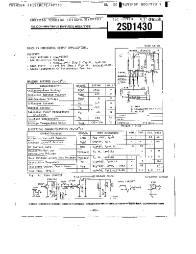 Toshiba 2sd1430  . Electronic Components Datasheets Active components Transistors Toshiba 2sd1430.pdf