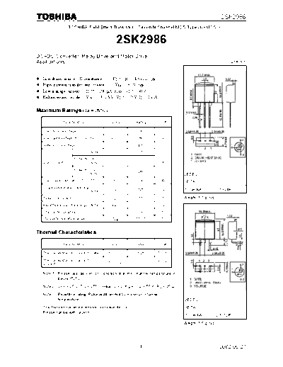 Toshiba 2sk2986  . Electronic Components Datasheets Active components Transistors Toshiba 2sk2986.pdf