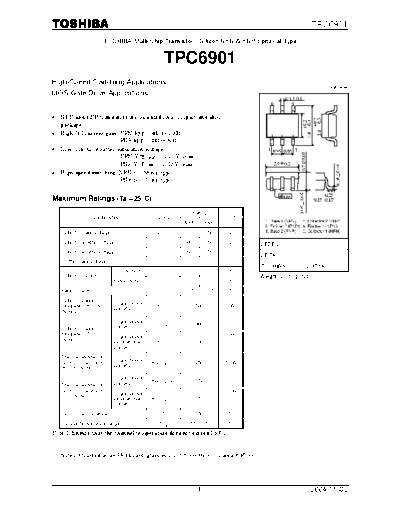 Toshiba tpc6901  . Electronic Components Datasheets Active components Transistors Toshiba tpc6901.pdf