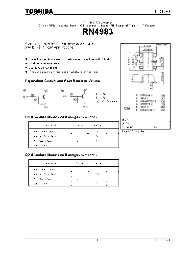 . Electronic Components Datasheets rn4983  . Electronic Components Datasheets Active components Transistors Toshiba rn4983.pdf