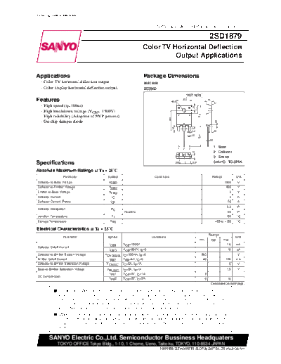 2 22sd1879  . Electronic Components Datasheets Various datasheets 2 22sd1879.pdf