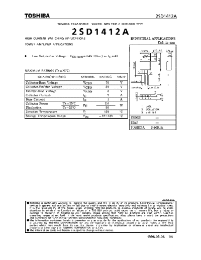Toshiba 2sd1412  . Electronic Components Datasheets Active components Transistors Toshiba 2sd1412.pdf