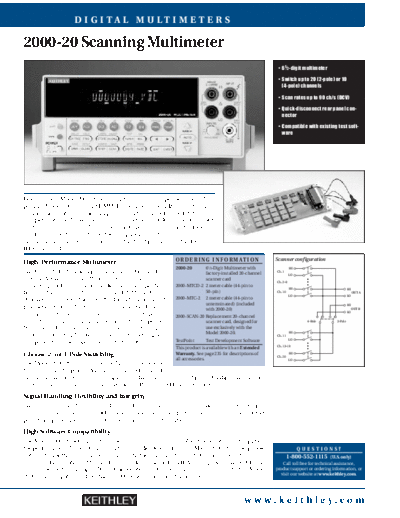 Keithley 358-1,0  Keithley 2001M CDROM Digital Multimeters - Data Acquisition - Switch Systems Product Information CD_Content pdfs data_sheets 358-1,0.pdf