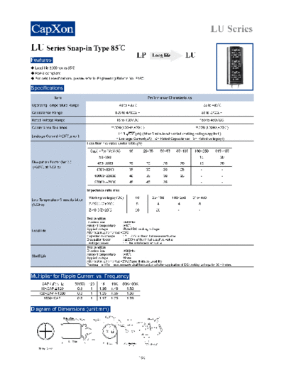 SnapIn 2011-LU Series  . Electronic Components Datasheets Passive components capacitors Datasheets C Capxon SnapIn 2011-LU Series.pdf
