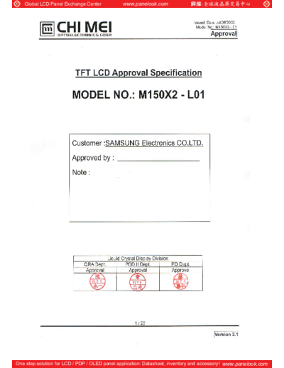 . Various Panel CMO M150X2-L01 0 [DS]  . Various LCD Panels Panel_CMO_M150X2-L01_0_[DS].pdf